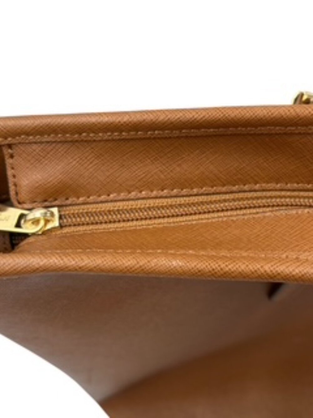 Michael Kors Brown Saffiano Leather Top-Zip Tote Bag.Professional purse - Picture 9 of 10